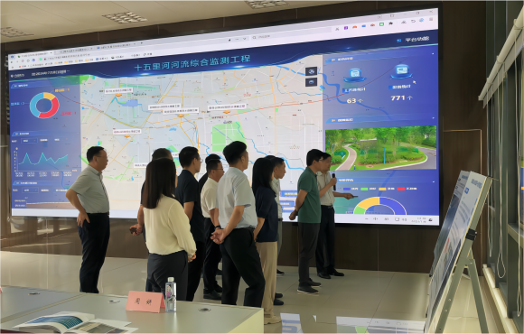 李建中一行调研腾博诚信为本十五里河道域治理项目